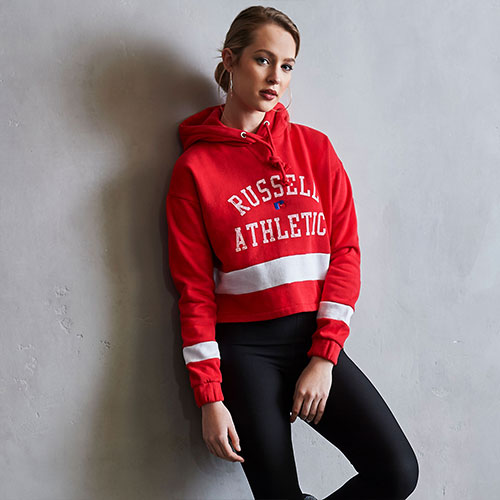 cropped athletic hoodie